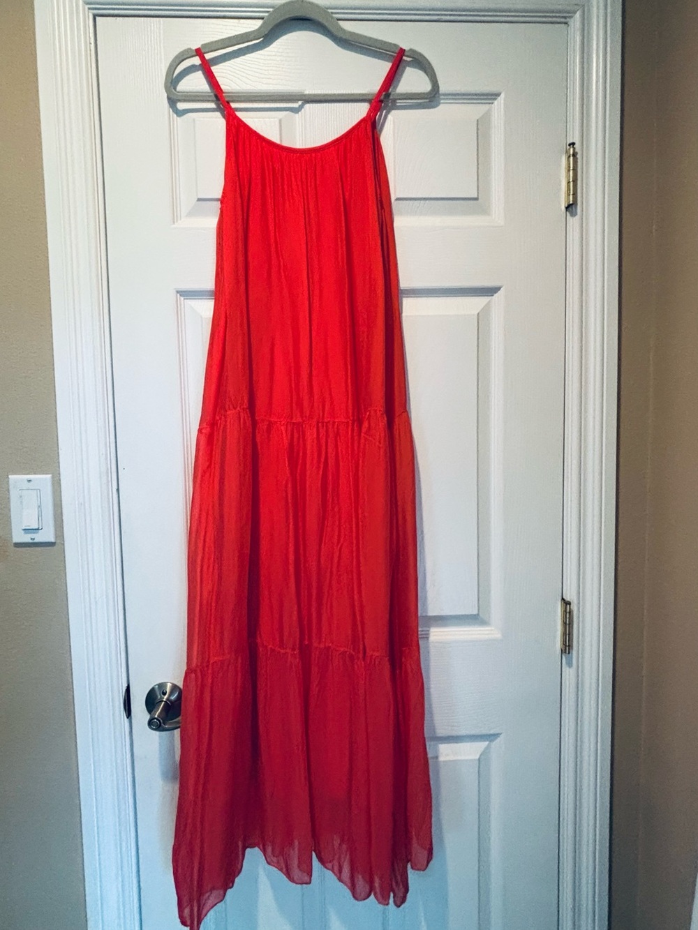 Bellambra Red Flowing Tiered Maxi Dress